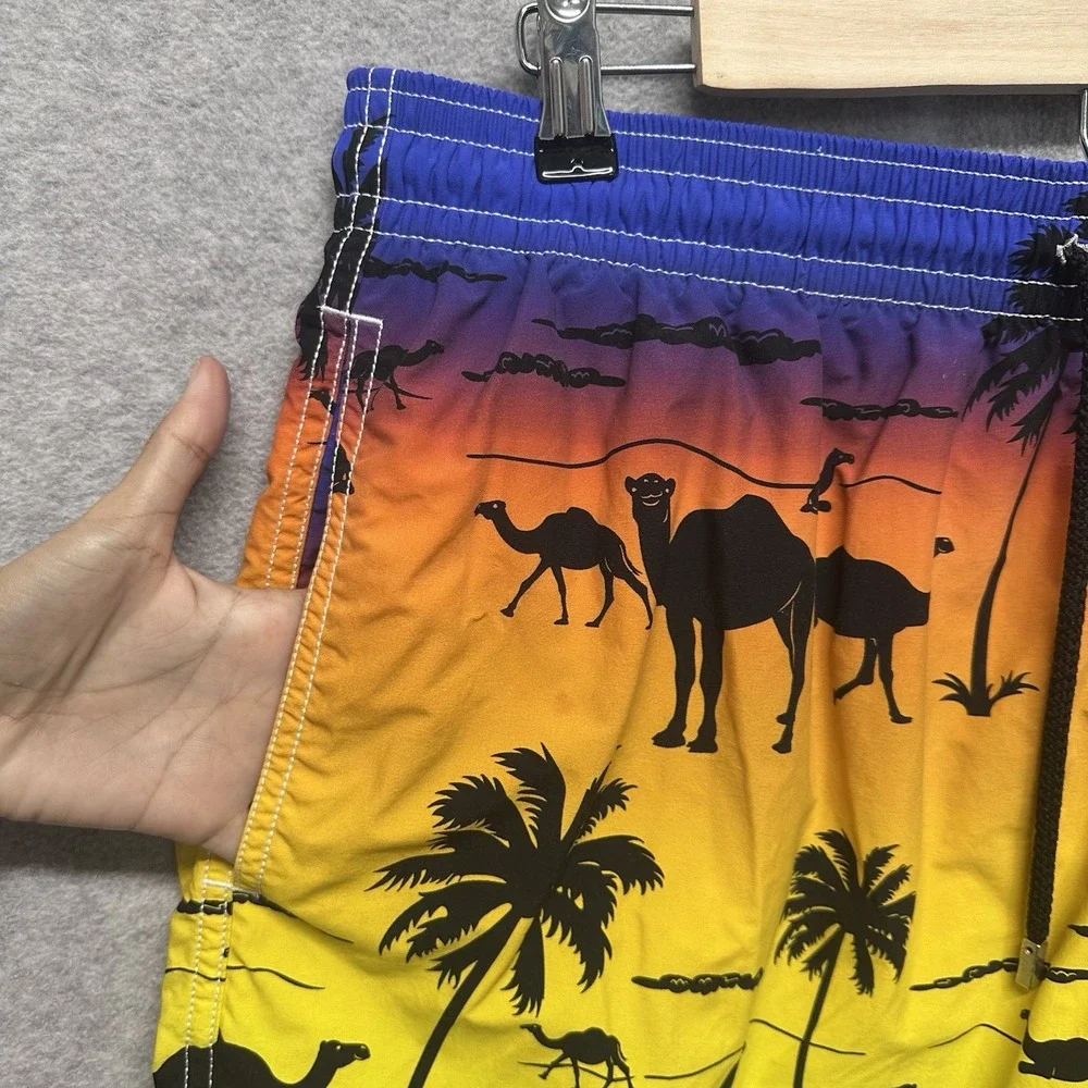Vilebrequin Mens Swimming Shorts Size XXXL 3XL Camel Trunks Drawstring Pockets
